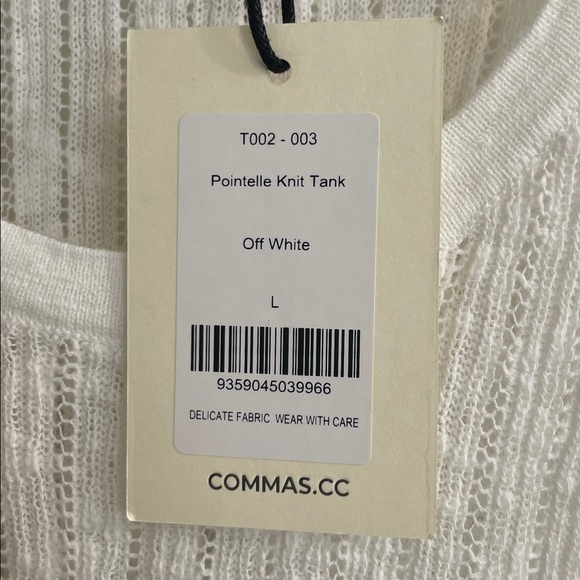 NWT COMMAS cotton linen pointelle knit tank top Australian brand - Picture 6 of 9